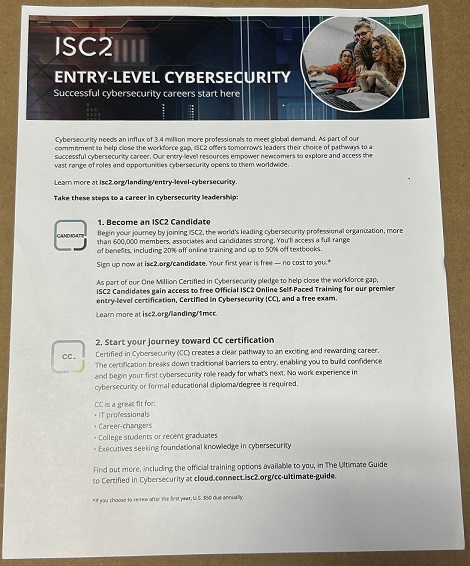 Entry Level Cybersecurity Flyer